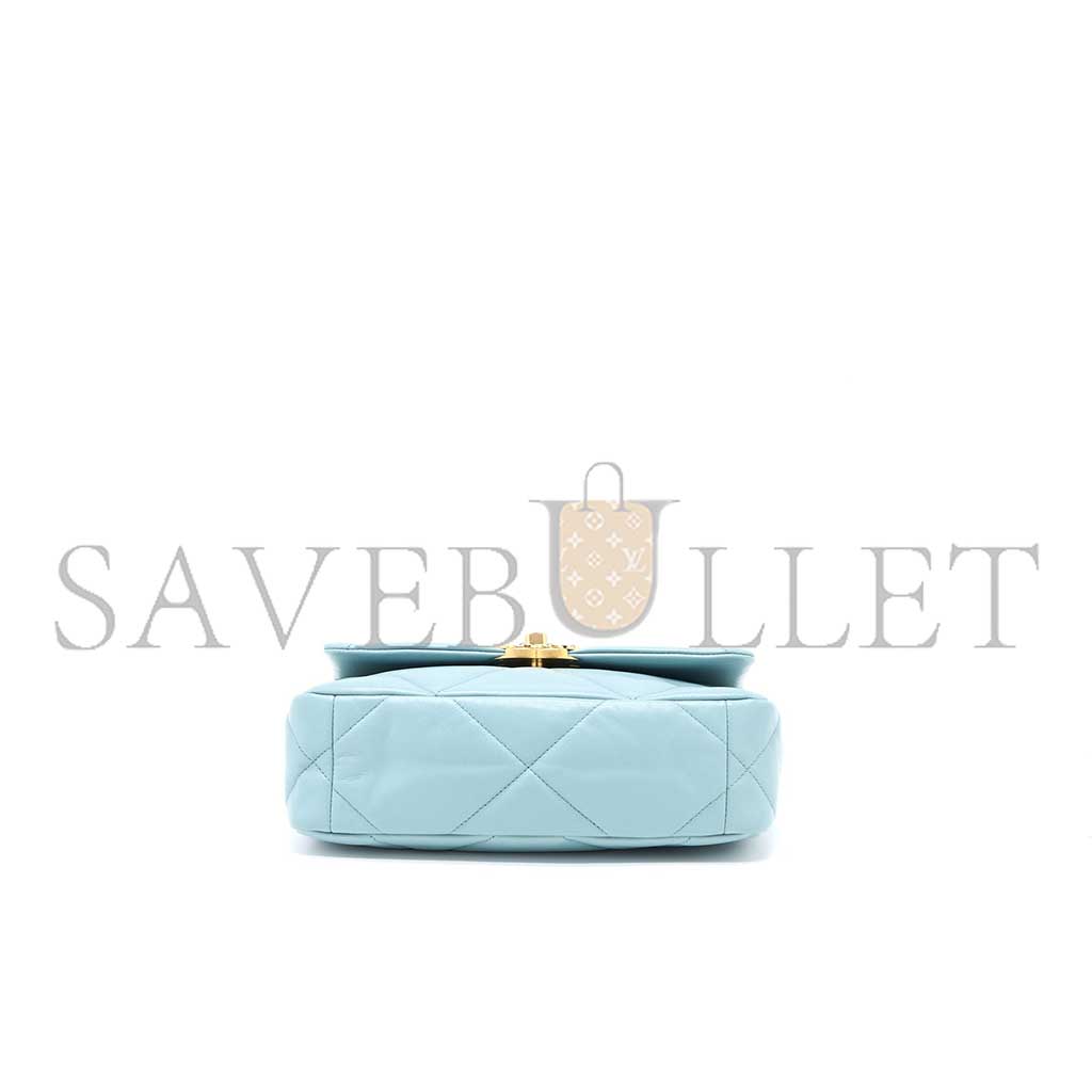 Ch*el 19 bag lambskin light blue multicolour hardware as1160 (26*16*9cm)